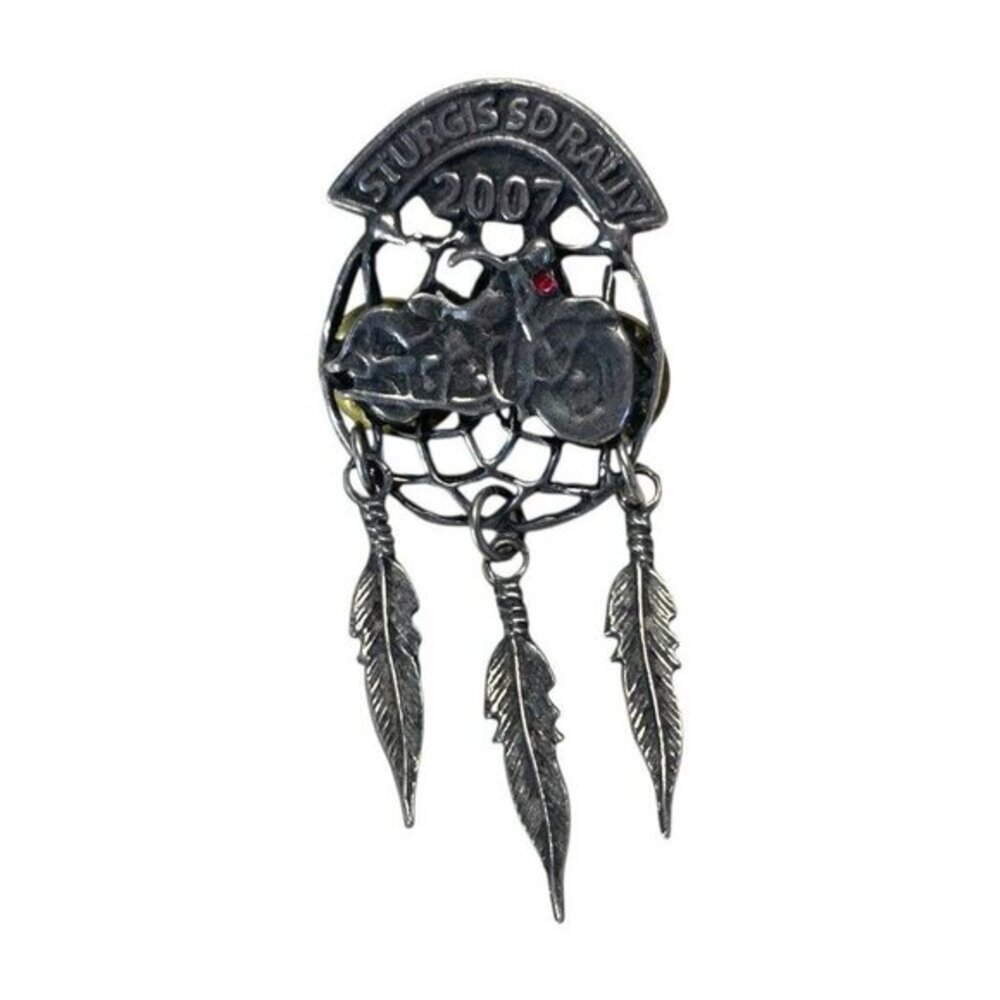 Sturgis South Dakota SD Rally Motorcycle Feather Lapel Pin 2007 Biker Souvenir